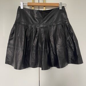 Blink genuine Leather Pleated Mini Skirt size 2